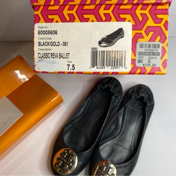 Tory Burch Black leather Reva flats 7.5 - Picture 2 of 9